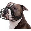 BRONZEDOG Pitbull Dog Muzzle Breathable Metal Basket for Large Dogs