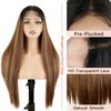 Kurope 13x4 Synthetic Lace Front Wig for Women Omber Brown
