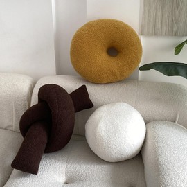 Yooname Chocolate Knot Pillow Long Shaped Soft Knot Plush Pillow Cushion Home Decoration Throw Pillows for Sofa Bedroom Car Office Gift