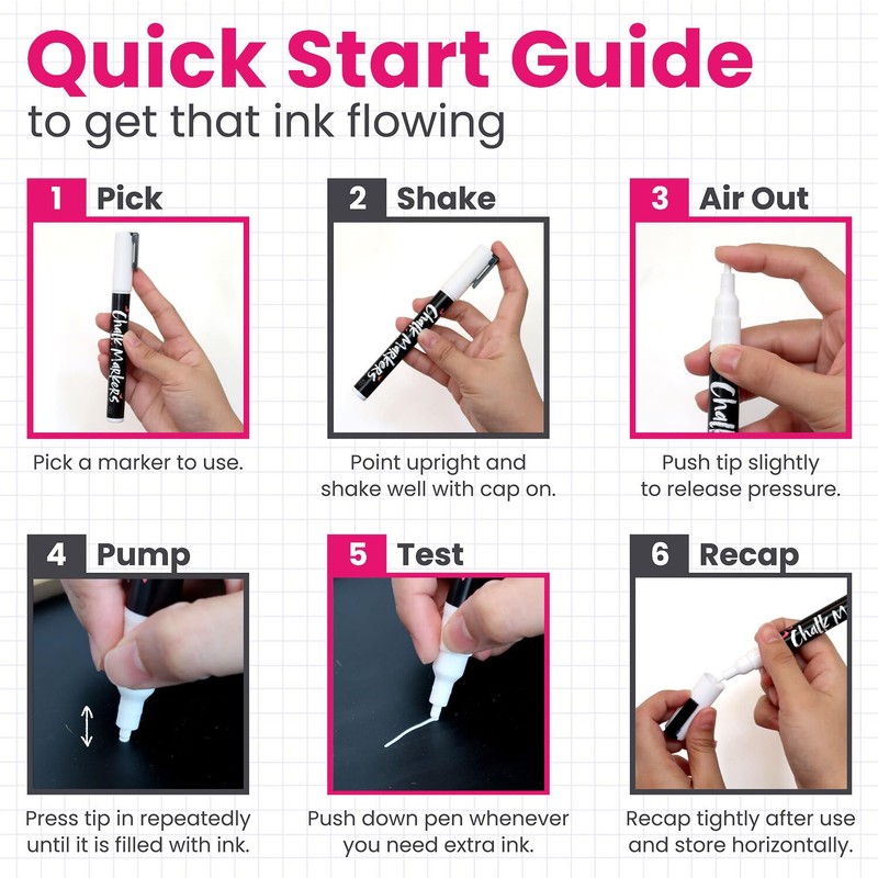 Chalkola White Chalk Pens - White Dry Erase Liquid Chalk