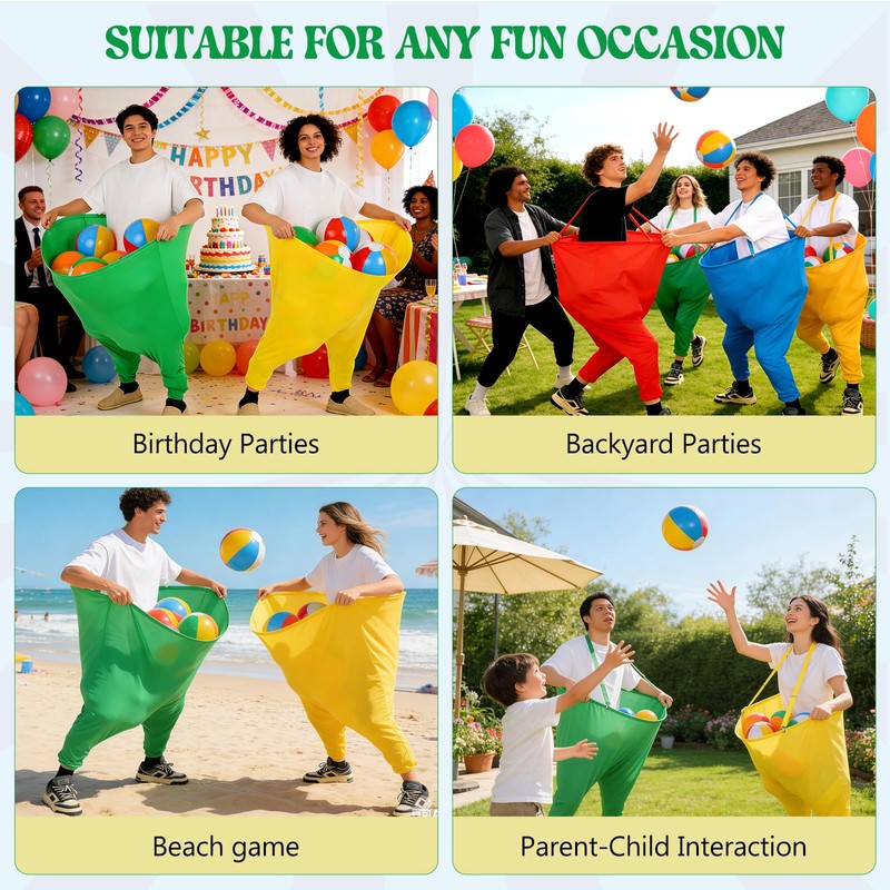 Granny Pants Yard Game Set 22-PCS Yellow & Green Team