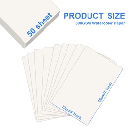 Pack of 50 12 x 18 cm Empty Watercolour Cards, Watercolour Paper Cards, Watercolour Card for Children, Students, Painting, Invitation Card,