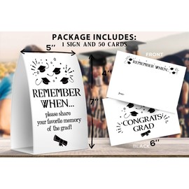 Graduation Share a Memory Cards - Pack of 1 Sign And 50 Memory Cards, Graduation Party Supplies 2026(006)