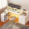 DWVO L Shaped Desk with Drawers, 65" Computer Desk with