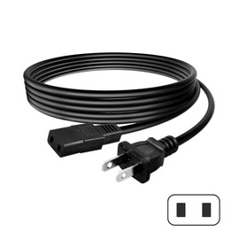 PGENDAR 8ft 2-Prong Square AC Power Cord Cable Lead for Korg Concert C-600 600 Concert Series Piano
