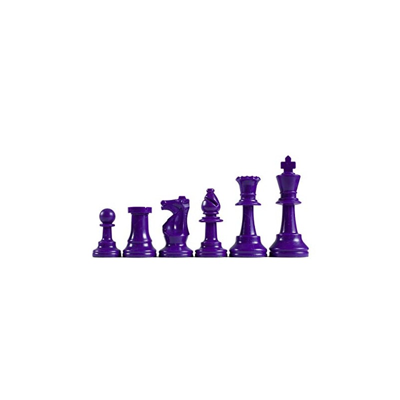 WE Games Color Bright Plastic Staunton Tournament Chessmen with 3.75