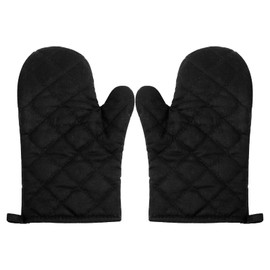 Oven Gloves, Pack of 2, Pot Holder Gloves, Heat Resistant Cooking Gloves, Heat Resistant, Non-Slip Cooking Gloves for Cooking, Baking, Grilling (Black)