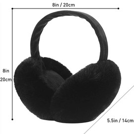 SUGSHYN Earmuffs for Women Girls Soft Ski Accessories Foldable Plush Thermal Wind Protection Unisex Fashion Winter Gift Warm and Cold White One Size, black