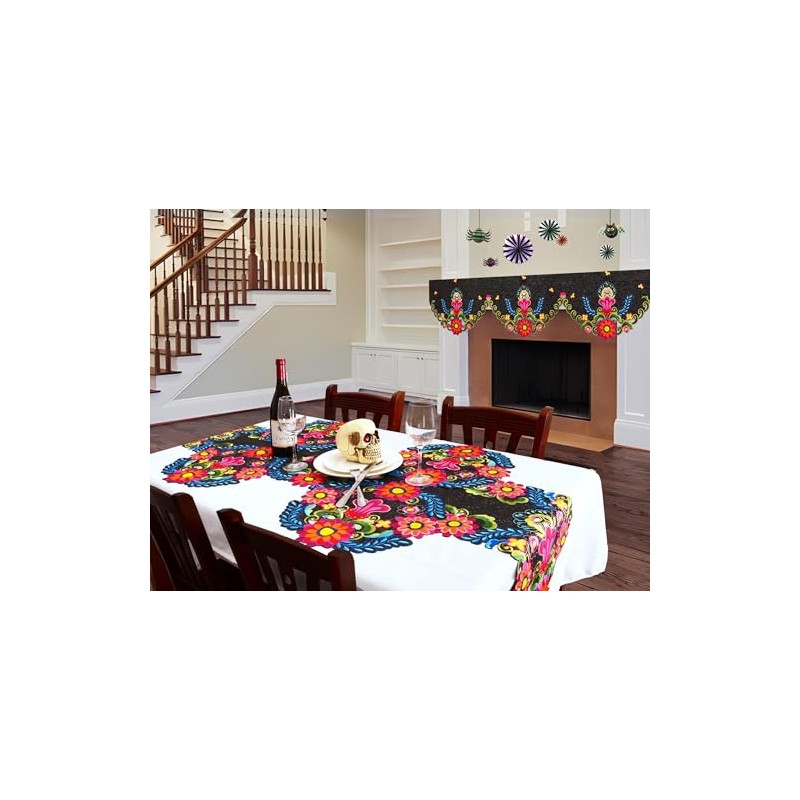 Simhomsen - Camino de mesa bordado mexicano Fiesta Cinco De