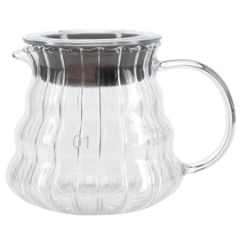 Fdit Transparent High Borosilicate Glass Coffee Pot Exquisite Coffee Maker Kettle Teapot Supply with Rubber Cover for Home Hotel Office(1#) Coffee Servers