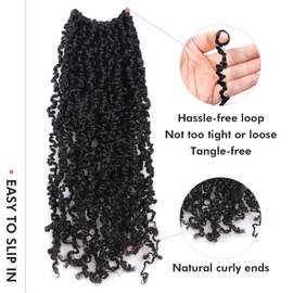 Toyotress Yanky Twist Crochet Hair - 12 Inch 2 Packs (30 Strands/Pcs) Fluffy Spring Mini Twist Short Bob Passion Twist, Black Mix Brown Pre-Looped Crochet Braids Braiding Hair (12 Inch, F1B/30-2P)