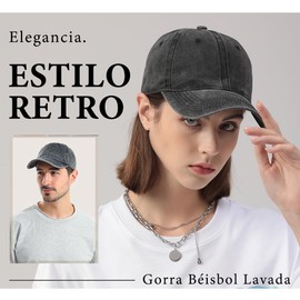 Gorras de Béisbol, Gorra Vintage Deslavada, Cachuchas para Hombre y Mujer Ajustables, Cachucha de Material Premium, Casual, Cómoda y Ligera, Ideal para Regalos y para Cualquier ocasión.(Gris Claro)