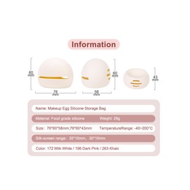 Sprigold Womens Soft Silicone Travel or Daily Makeup Sponge Holder, Dust-proof Portable Cosmetic Face Beauty blender, Soft and Eco-Friendly Silicone Beauty Make up Organizer (1, Upgrade Cream white)