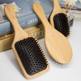 Ipetboom Boar Bristle Solid Wood Comb, Paddle Brush Large Paddle Hairbrush, Women Hair Comb for Long Thick Curly Hair