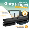 7" Heavy Duty Weld On Hinges for Metal, Black Barrel