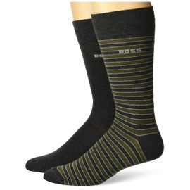 BOSS Two Pack Regular Length Dress Socks with Stripe