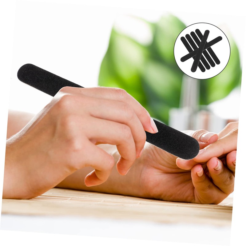 Minkissy 100pcs Portable Nail Buffers Dual-Sided Black Sand Nail Files