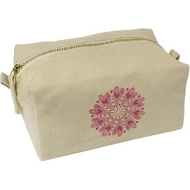 'Pink Heart Mandala' Canvas Wash Bag/Makeup Case (CS00042520)