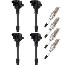 ROADFAR 4 Ignition Coils with 4 Iridium Spark Plugs Replaces #UF749 3 Pins Spark Plugs AND coil packs kit Compatible for Honda Civic 2016-2020