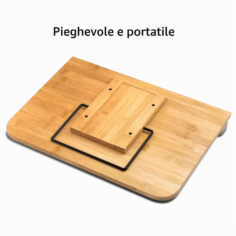Leggio in legno, bookstand bambù, Lettura Supporto Notebook e ricettario
