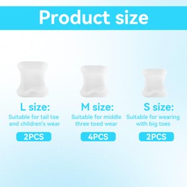 8 Stück Gel-Zehenspreizer,Zehenspreizer Kleiner Zeh,Hallux Valgus Korrektur,Zehentrenner Damen Silikon,Toe Spacer Zehenschoner,Zehentrenner Silikon Zehenstrecker,Toe Separator Großer,Hallux Valgus