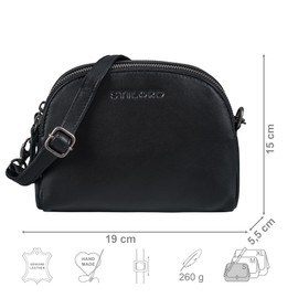 STILORD 'Mikasa' Small Shoulder Bag Women's Leather Handbag Vintage Leather Bag for Hanging Elegant Evening Bag Women Leisure Bag Genuine Leather, black