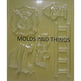 FIREFIGHTER KIT Chocolate Candy Mold With Candy Making Instruction -set of 3