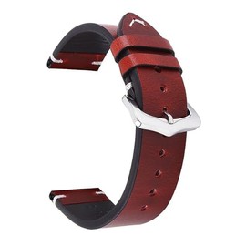 ELLENNE - Genuine Leather Universal Watch Strap - Men and Women Unisex Boy Girl 18 mm 20 mm 22 mm Leather C, 18mm, Leather, No Gemstone