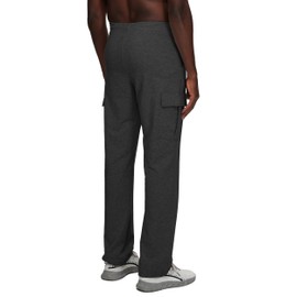 Willit Men's Cotton Yoga Sweatpants Athletic Lounge Pants Cargo Open Bottom Joggers Straight Leg Casual with Pockets Gray M