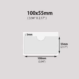 Baitoo Adhesive Clear Pockets,Self Adhesive Clear Label Pockets Adhesive Card Folder Plastic Pockets Holders Sleeves for Index Cards Planners Cabinet Shelves Photo Cd,10Pieces(100x55mm)