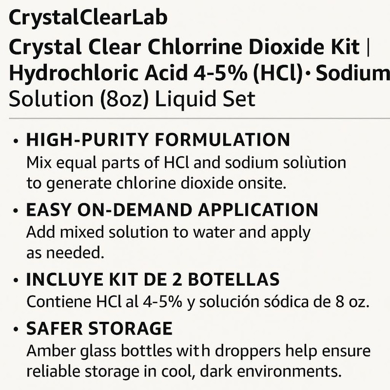 Crystal Clear Lab Chlorine Dioxide Kit | Hydrochloric Acid 4-5%