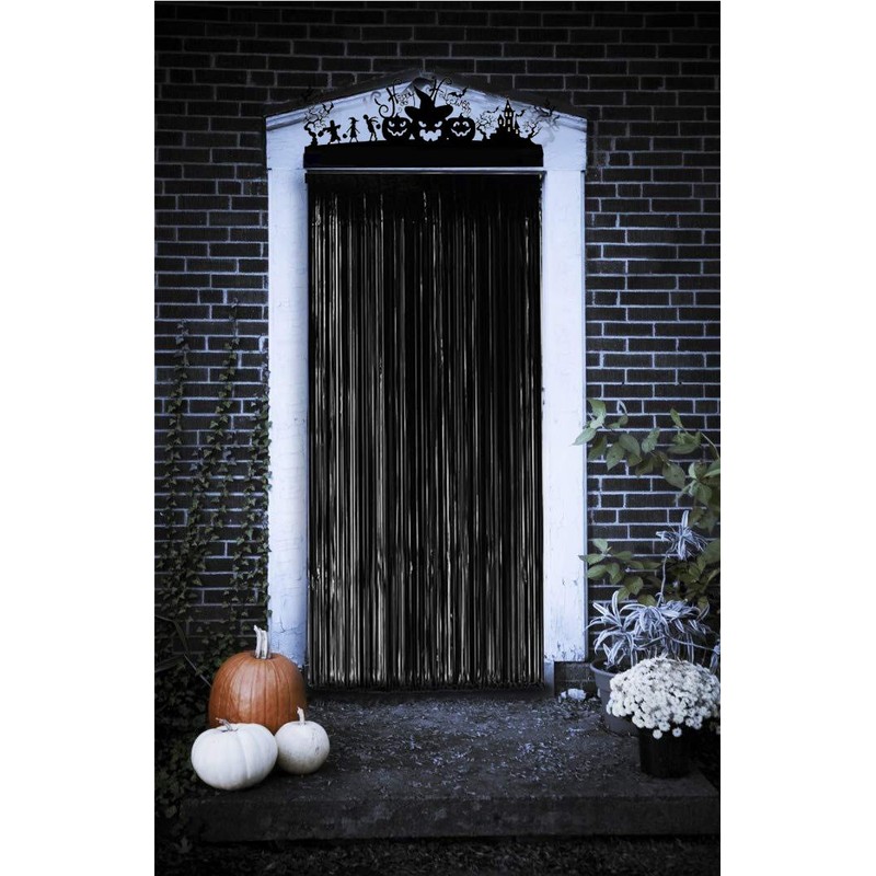 FINGOOO Large Halloween Door Curtain, Hunted House Foil Decor Entrance
