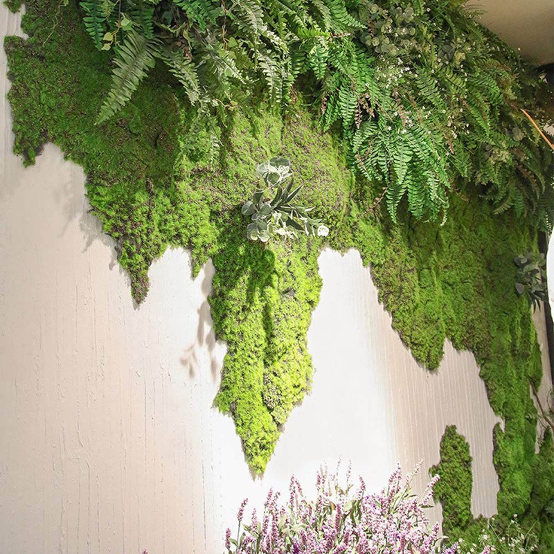 Artificial Moss Grass Carpet Realistic Artificial Green Lawn Straw Mat