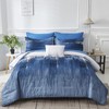Dinjoy Ombre Blue Comforter Set Full Size Reversible Gradient Blue