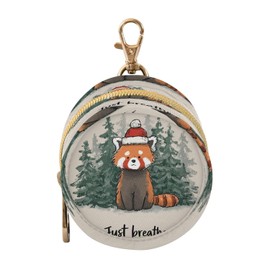 Red Panda Just Breathe - Funda para chupete de Navidad para bebé y niño, portátil, monedero, contenedor de almacenamiento de artículos de bebé, estuches para guardar chupones