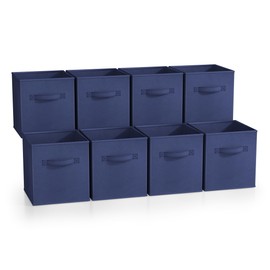 Sorbus Fabric Storage Cubes - 8 Foldable Storage Bins for Organizing Pantry, Cubbies, Toy Box - Clothes Storage & Closet Organizer - 11 Inch Collapsible Cube Baskets for Shelves with Handle
