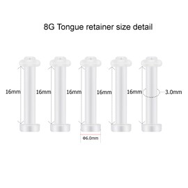 NewkeepsR 10pcs-18G×8mm Clear Acrylic Bioflex Tragus Retainer for Lip Rings Nose Studs Labret Ear Helix Earring Piercing
