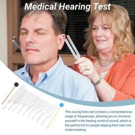 Tuning Forks for Healing Set, 9pcs Aluminum Alloy Chakra Healing Musical Tuning Fork (174/285/396/417/528/639/741/852/963Hz) with Reflex Hammer for Chakra, Healing, Sound Therapy, DNA Repair