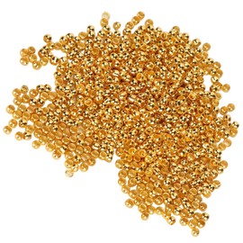 500 Uds Cuentas de Engarce Espaciador Redondo Tapón Suelto Terminadores Puntas Collar Pulsera Fabricación de Joyas (GOLD)