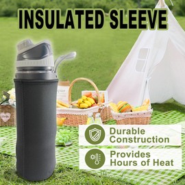 Portable Blender, Anti-Jamming 300 Watt for Shakes and Smoothies, 24oz Travel Blender USB Rechargeable, BPA Free Sporty bottle with a Travel Lid. (Black with Insulated Sleeve)