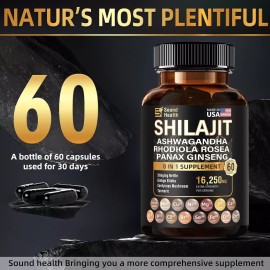 SoundHealth Premium Blend: 8000mg Irish Sea Moss, 10000mg Shilajit, 2000mg Combo 2-Pack, USA
