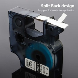 Aonomi 18443 a18443 Industrial Label Tapes Replace for DYMO Rhino 3/8" 9mm Black on White Permanent Vinyl Label Maker Tape Compatible with DYMO Rhino 4200 5200 5000 6000 Label Maker,3-Pack