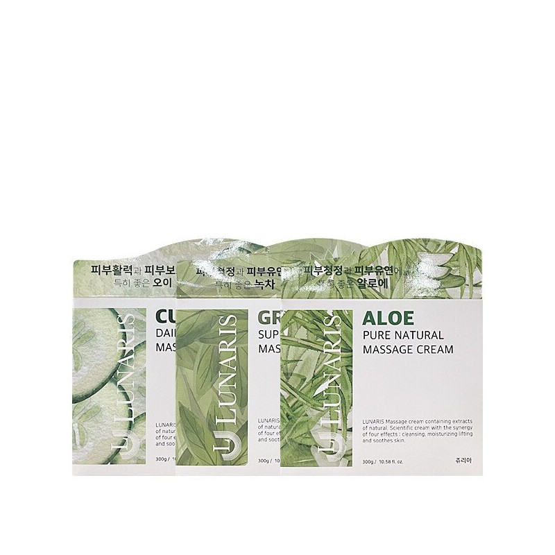 Lunaris 루나리스 마사지 크림 300g 택1 /녹차/알로에/오이/ Lunaris Massage Cream