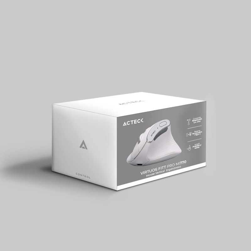 Acteck Mouse Ergonomico VIRTUOS Fitt Pro MI770 1600dpi Inalambrico 8