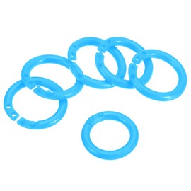 PATIKIL 0.8" OD 0.6" ID Loose Leaf Rings, 100 Pack Binder Ring Plastic for Book DIY Scrapbook Notebook Photo Album, Blue