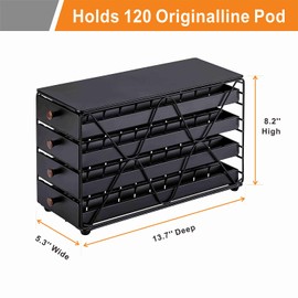 ZCDCP Coffee Pod Holder Drawer Storage, Compatible with Nespresso Originaline pod, Office Kitchen Counter Organizer (120 pods-4tiers)