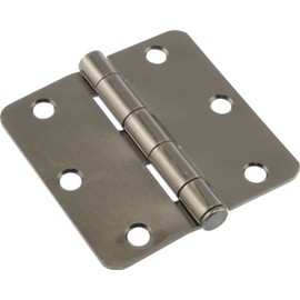 Hillman 853388 3" Residential Door Hinge - 1/4" Round Corner - Removable Pin - Full Mortise - Pewter - 1 per Card 1-Pack