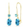 Gem Stone King 14K Yellow Gold Swiss Blue Topaz French