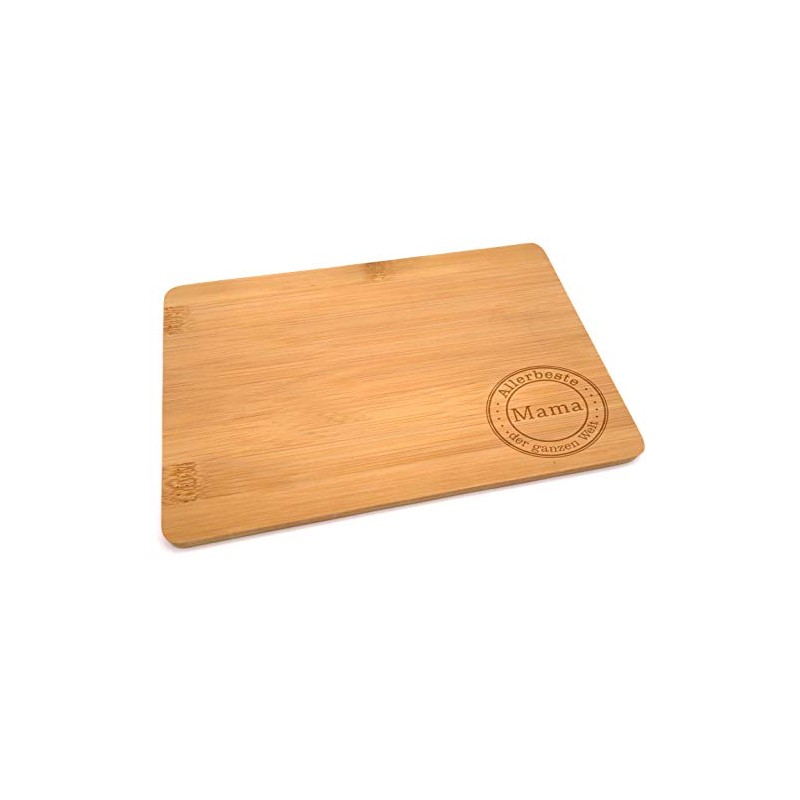 Samunshi® Wooden Board with Engraving "Allerbeste Mama" Bamboo Breakfast Board