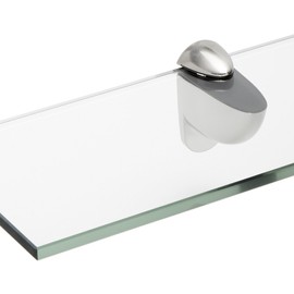 Spancraft Glass Heron Glass Shelf, Brushed Steel, 10 x 33